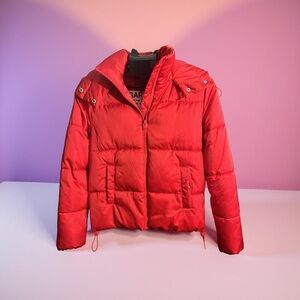 Garage Vibrant Red Quilted Puffer Jacket